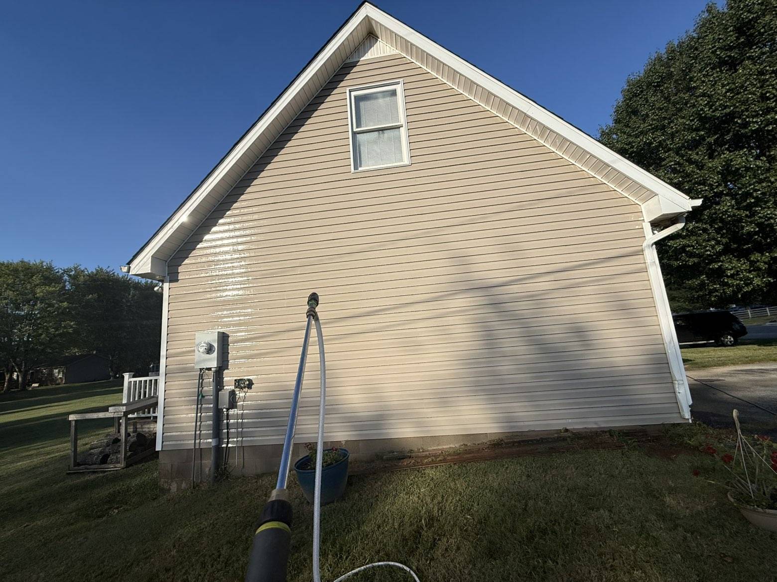 Vinyl siding cleaning after